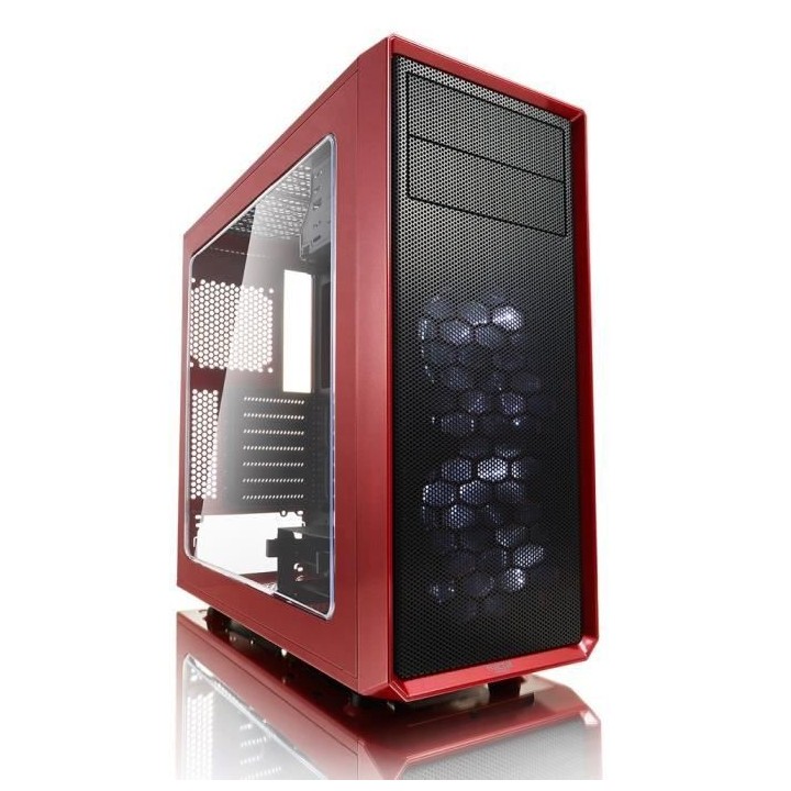 FRACTAL DESIGN BOITIER PC Focus G - Rouge - Verre trempé - Format ATX