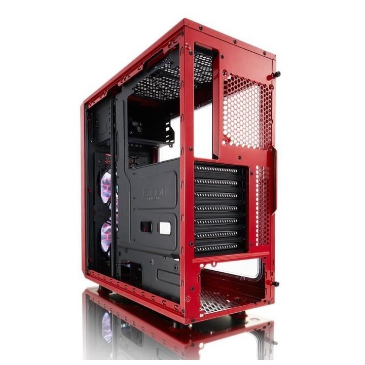 FRACTAL DESIGN BOITIER PC Focus G - Rouge - Verre trempé - Format ATX