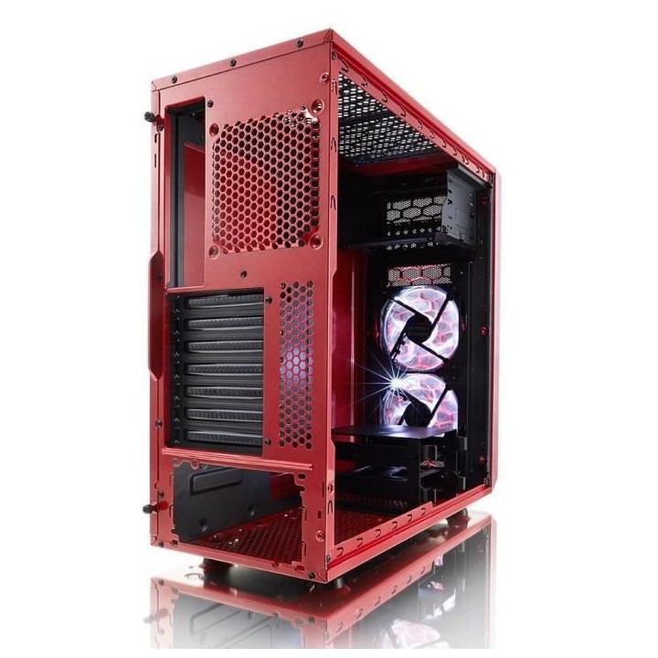 FRACTAL DESIGN BOITIER PC Focus G - Rouge - Verre trempé - Format ATX