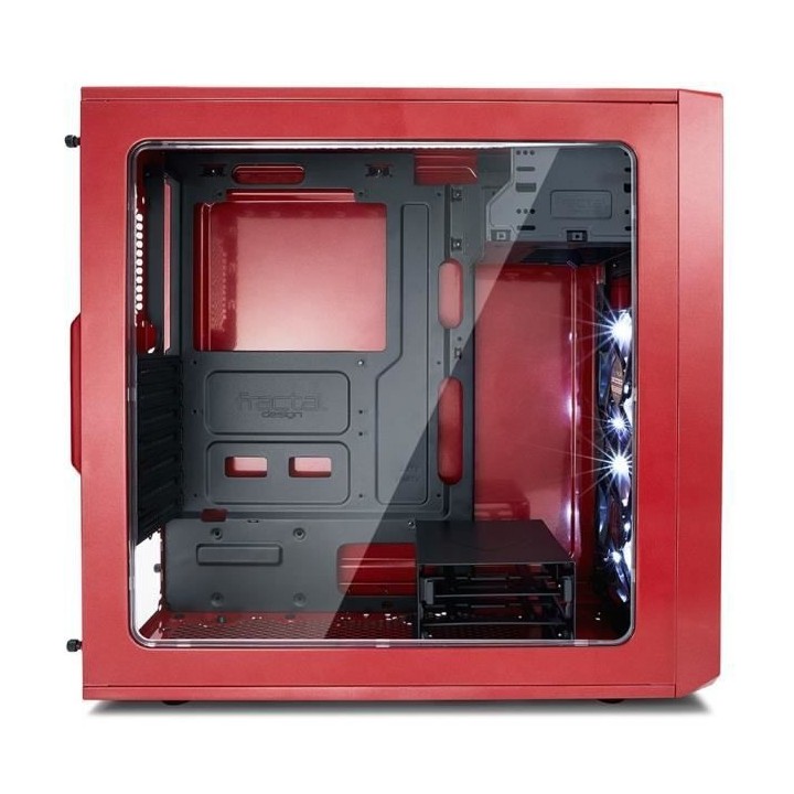 FRACTAL DESIGN BOITIER PC Focus G - Rouge - Verre trempé - Format ATX
