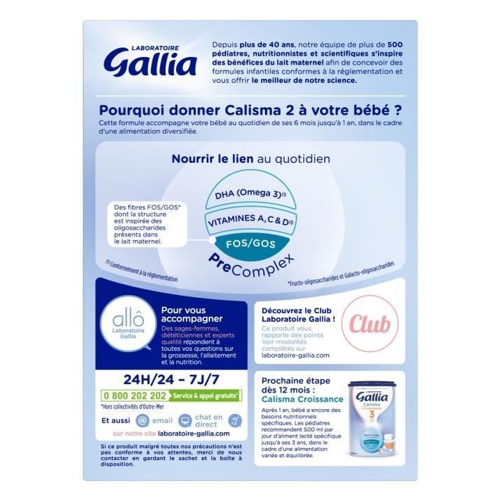Gallia Calisma 2eme Age 1,2Kg