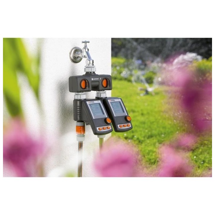 GARDENA Sélecteur d'arrosage 2 voies – Double sorties d'eau indépe