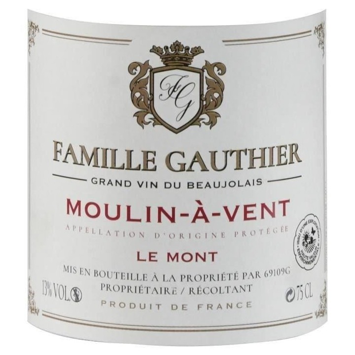Famille Gauthier Le Mont 2021 Moulin-a-Vent - Vin rouge de Beaujolais