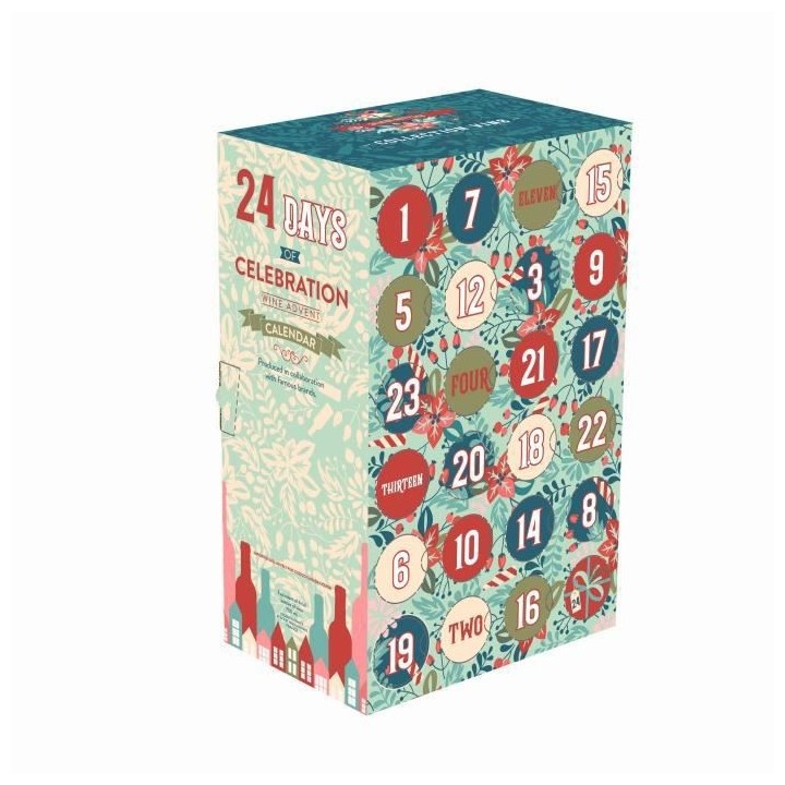 Calendrier de l'Avent Vin - 24 bouteilles de vin - 18,7 et 20 cl