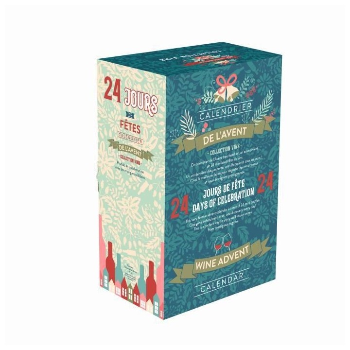 Calendrier de l'Avent Vin - 24 bouteilles de vin - 18,7 et 20 cl