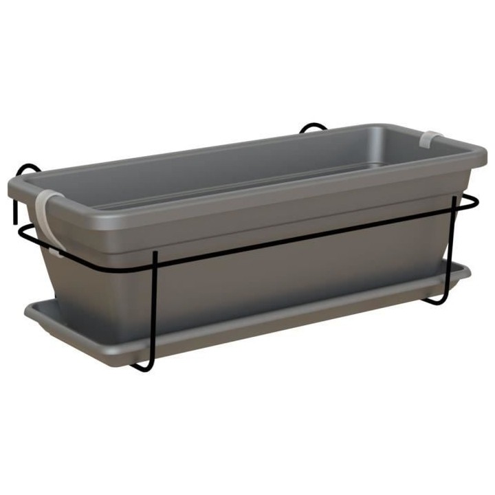 ARTEVASI - Kit balcon Jardiniere venezia 50cm anthracite 50 x 19,5 x h