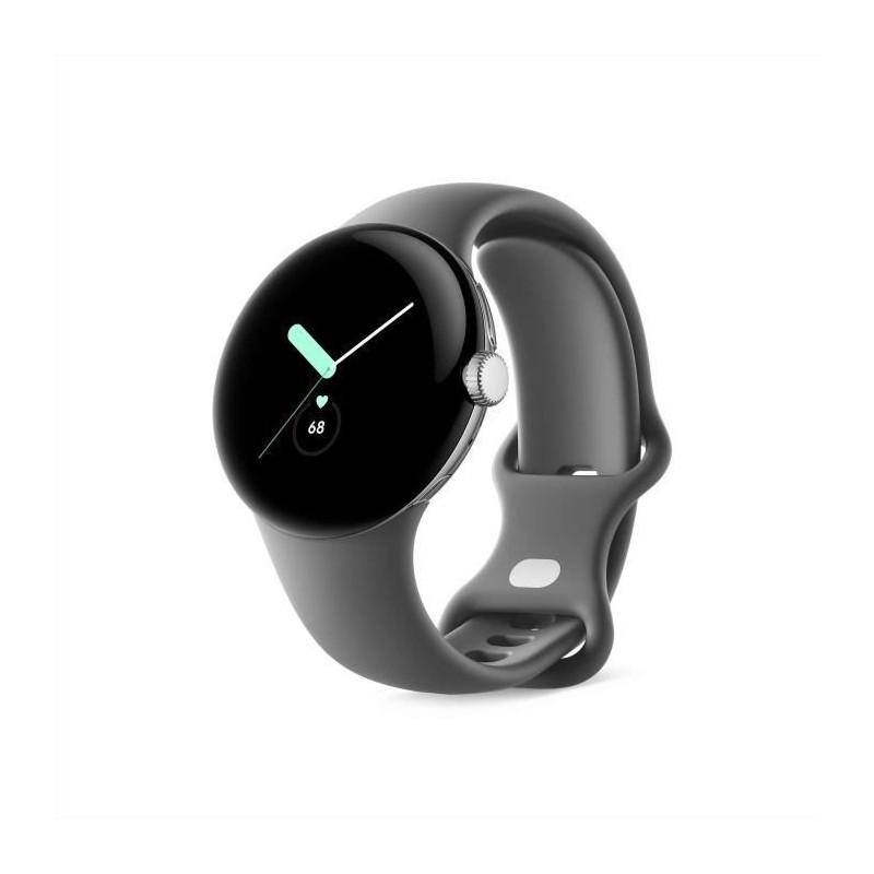 Montre connectée GOOGLE Pixel Watch - 41 mm - Argent poli Actif - Bracelet Charcoal