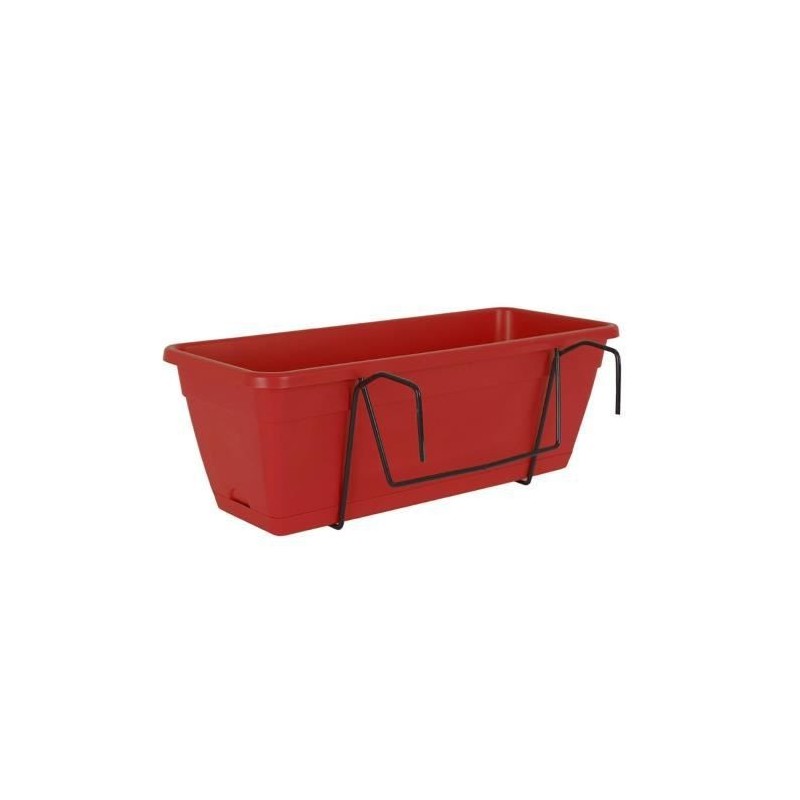 ARTEVASI Kit Jardiniere Venezia avec réserve d'eau - 10 L - 49 x 19,5 x 16,6 cm - Rouge foncé