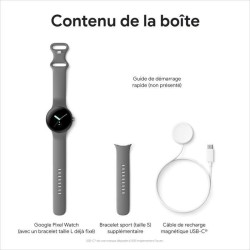 Montre connectée GOOGLE Pixel Watch - 41 mm - Noir mat Actif - Bracelet Obsidian