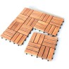 Lot de 10 dalles clipsables en bois d'acacia FSC - 30 x 30 x 2,4 cm