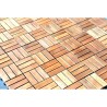 Lot de 10 dalles clipsables en bois d'acacia FSC - 30 x 30 x 2,4 cm