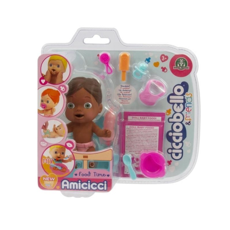 CCB - Set Repas Cicciobello Amicicci Deluxe - Modele Fille Afro Style