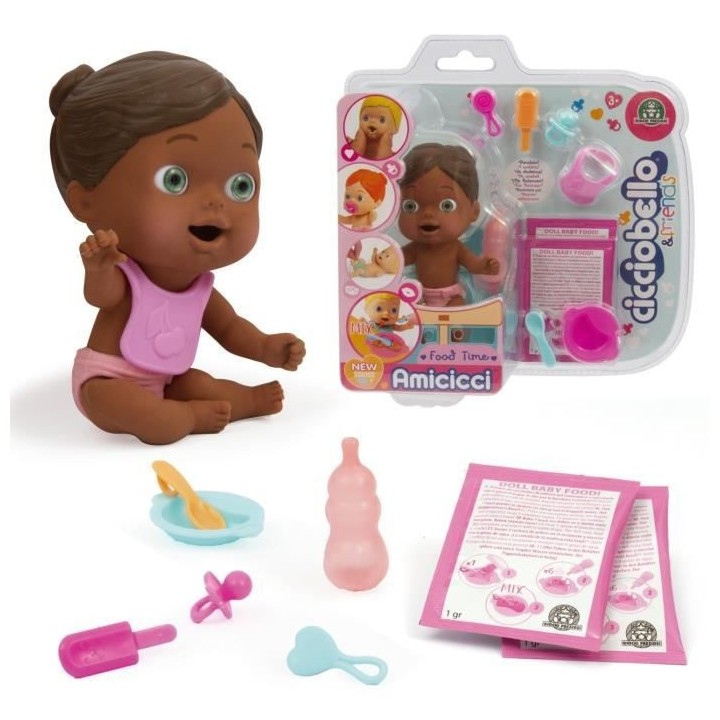 CCB - Set Repas Cicciobello Amicicci Deluxe - Modele Fille Afro Style