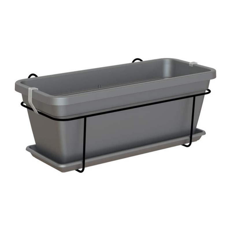 ARTEVASI - Kit balcon Jardiniere venezia l 60cm anthracite 57,9 x 24,3 x h22 cm - 1,31l