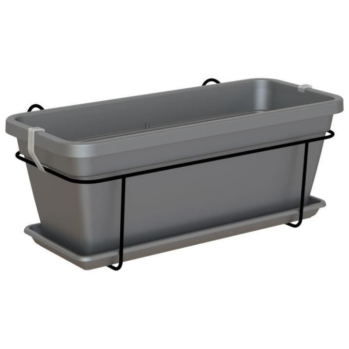 ARTEVASI - Kit balcon Jardiniere venezia l 60cm anthracite 57,9 x 24,3