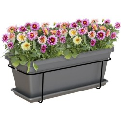 ARTEVASI - Kit balcon Jardiniere venezia l 60cm anthracite 57,9 x 24,3 x h22 cm - 1,31l