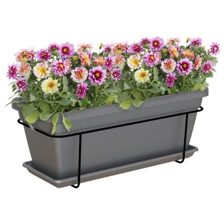 ARTEVASI - Kit balcon Jardiniere venezia l 60cm anthracite 57,9 x 24,3