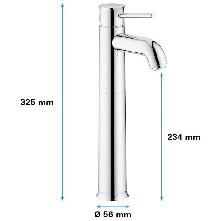 GROHE Mitigeur monocommande Lavabo Taille XL Start Classic Chromé 237