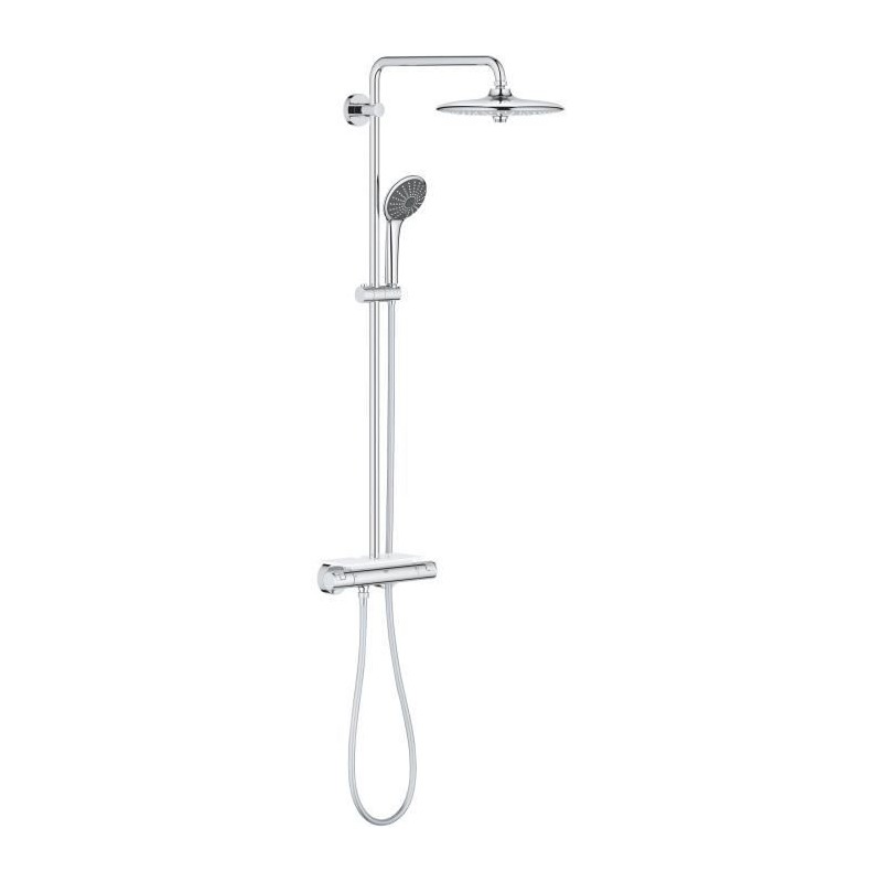 GROHE Colonne de douche robinet thermostatique Vitalio Joy 260, 50% d'économie d'eau et d'énergie, douchette 3 jets, 26403001