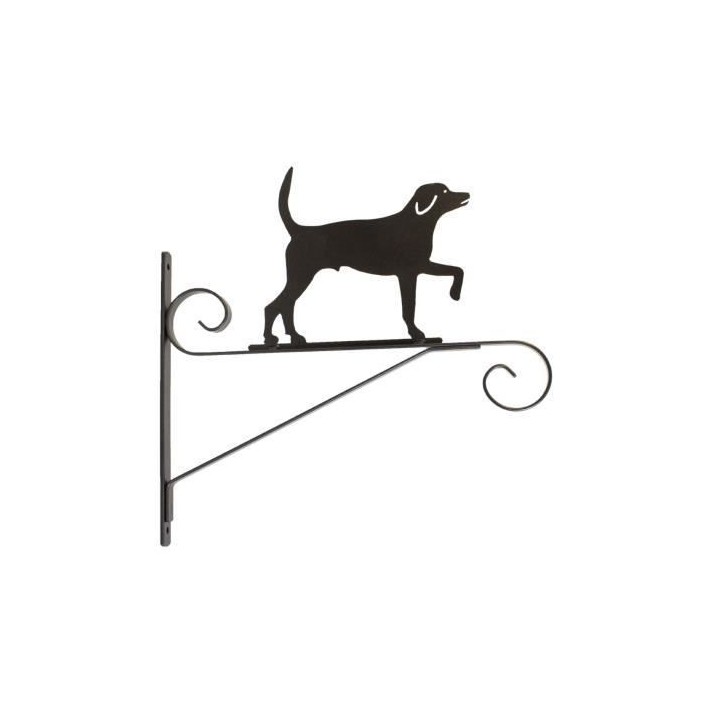 ARTEVASI Patere en Fer plat Chien - 35 cm - Gris anthracite métallis