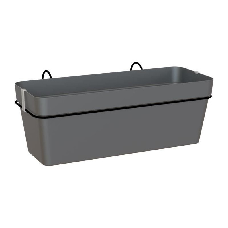 ARTEVASI - Kit balcon Jardiniere capri re 50cm v2 anthracite 50,2 x 28,5 x h20 cm - 1,45l