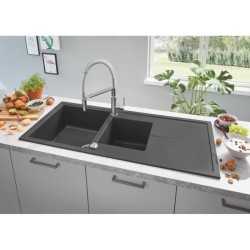 GROHE Robinet évier de cuisine Get, mitigeur monocommande 2 jets, robinet avec douchette extractible professionnelle, 30361000