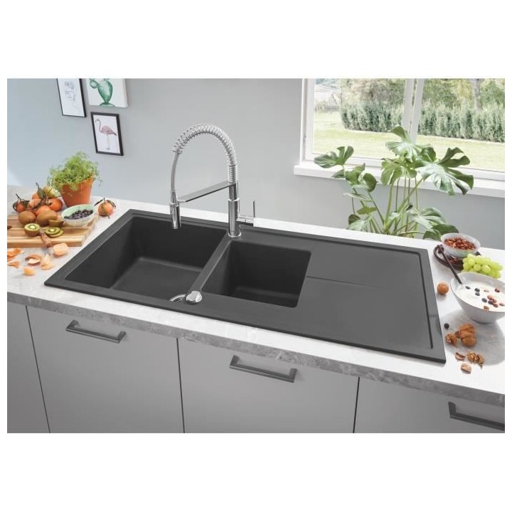 GROHE Robinet évier de cuisine Get, mitigeur monocommande 2 jets, rob