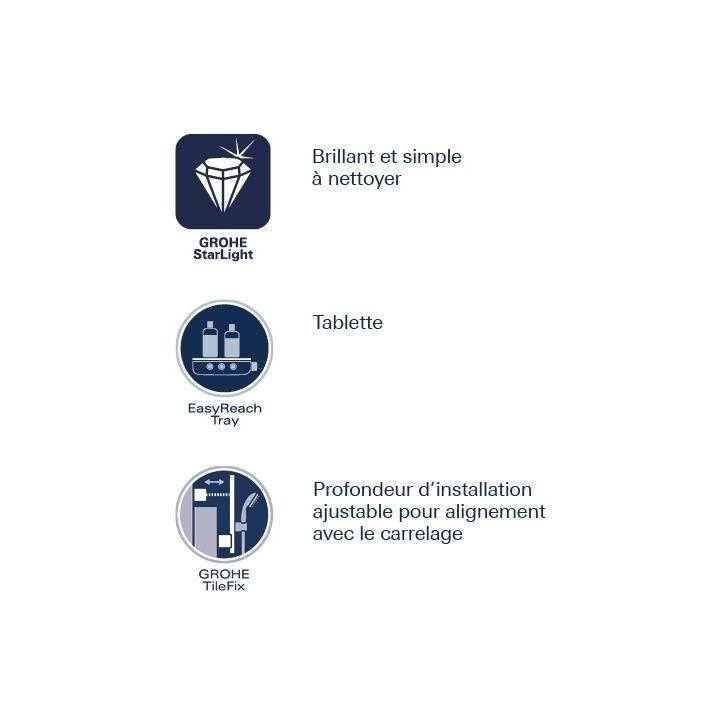 GROHE - Barre de douche 600 mm