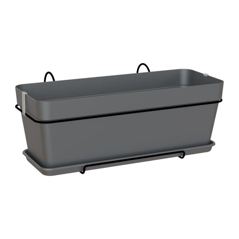 ARTEVASI - Kit Jardiniere capri 50cm v2 anthracite 50,2 x 28,5 x h20,7 cm - 1,54l