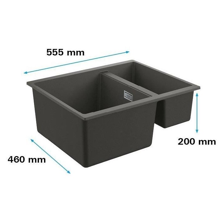 GROHE Evier de cuisine composite avec égouttoir K500, 555 x 460 mm, 2