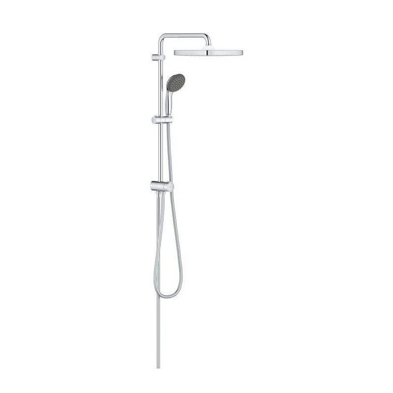 GROHE Colonne de douche avec inverseur manuel Vitalio Start 250, tete de douche 250mm, douchette 1 jet, 26698000