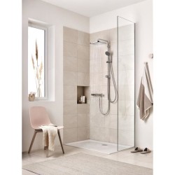 GROHE Colonne de douche avec inverseur manuel Vitalio Start 250, tete de douche 250mm, douchette 1 jet, 26698000