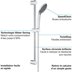 GROHE - Ensemble de douche 1 jet avec barre