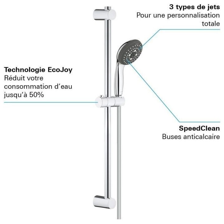 Ensemble de douche 3 jets avec barre VITALIO START 100 - GROHE - 26032
