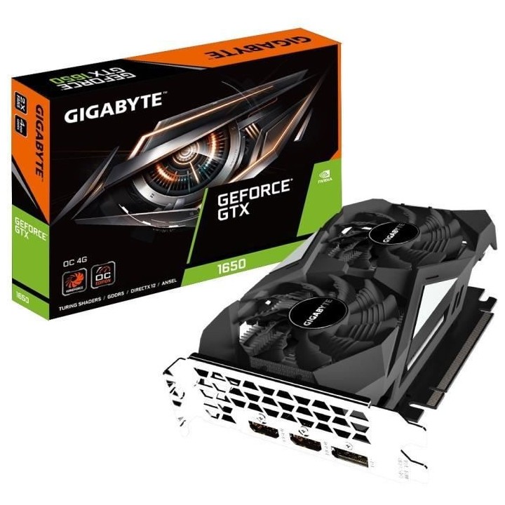 GIGABYTE Carte graphique GeForce GTX 1650 4 Go OC (GV-N1650OC-4GD)