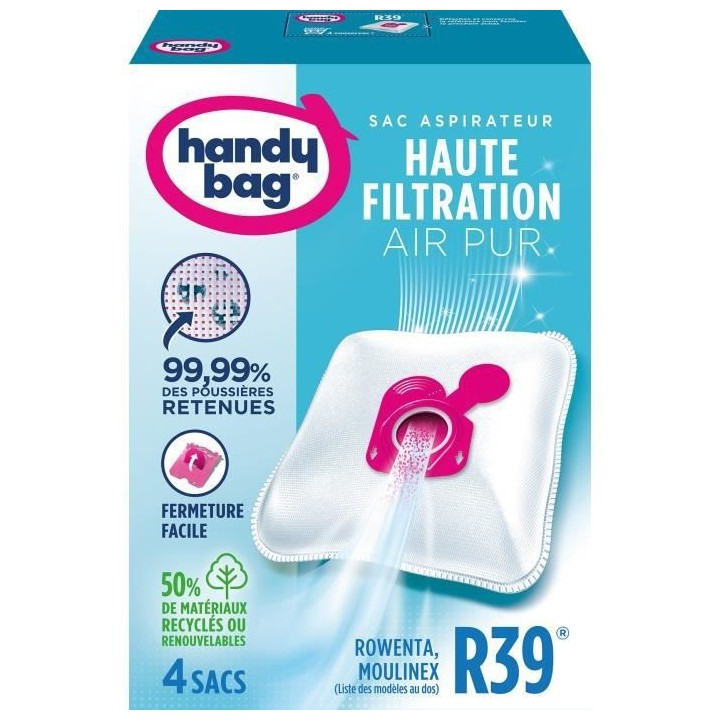 Sacs aspirateurs Handy bag R39 - Rowenta - 4 sacs