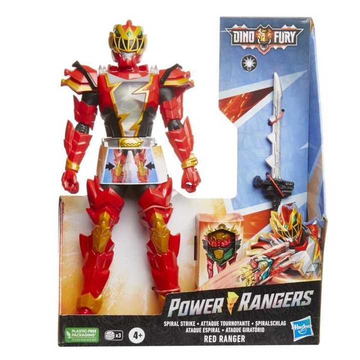 Power Rangers Dino Fury Ranger Rouge Attaque tournoyante
