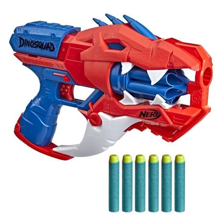 NERF - DinoSquad - Blaster Raptor-Slash avec barillet rotatif 6 fléch