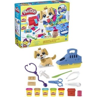 Play-Doh - Coffret - Le cabinet vétérinaire avec chien, mallette, 10