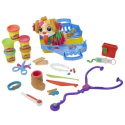 Play-Doh - Coffret - Le cabinet vétérinaire avec chien, mallette, 10 outils et 5 couleurs