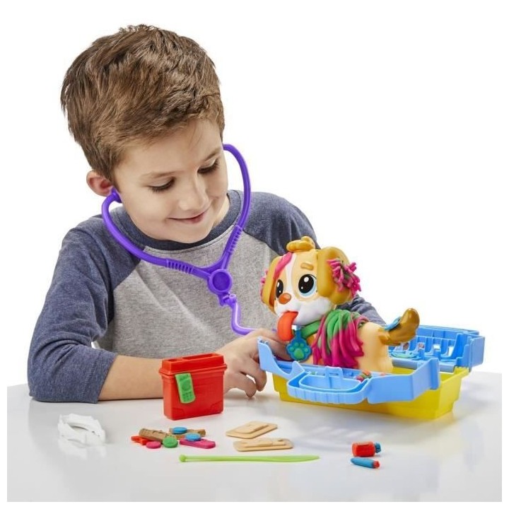 Play-Doh - Coffret - Le cabinet vétérinaire avec chien, mallette, 10
