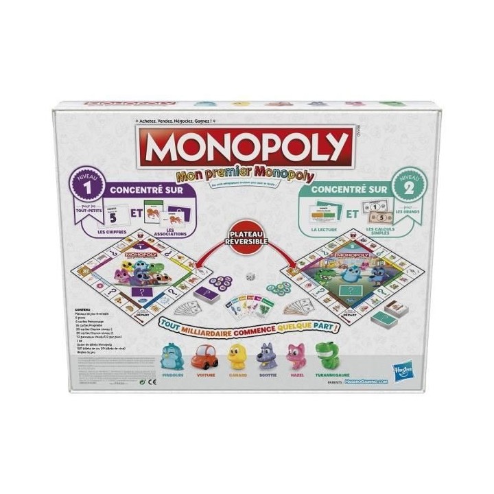 MONOPOLY - Mon Premier Monopoly - Jeu de plateau pour enfants - Jeu de