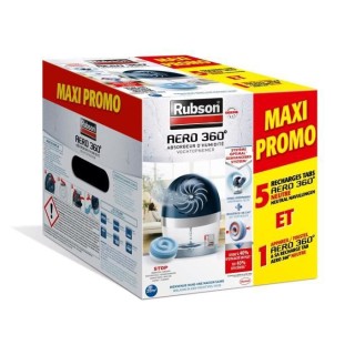 RUBSON MAXI PROMO Absorbeur d'Humidité Aéro 360° 20m² et sa rechar