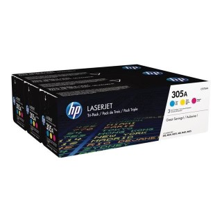 HP 305A Pack de 3 cartouches de toner trois couleurs LaserJet authenti