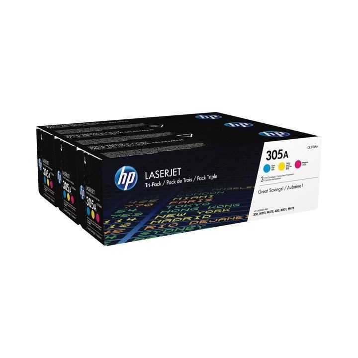 HP 305A Pack de 3 cartouches de toner trois couleurs LaserJet authenti