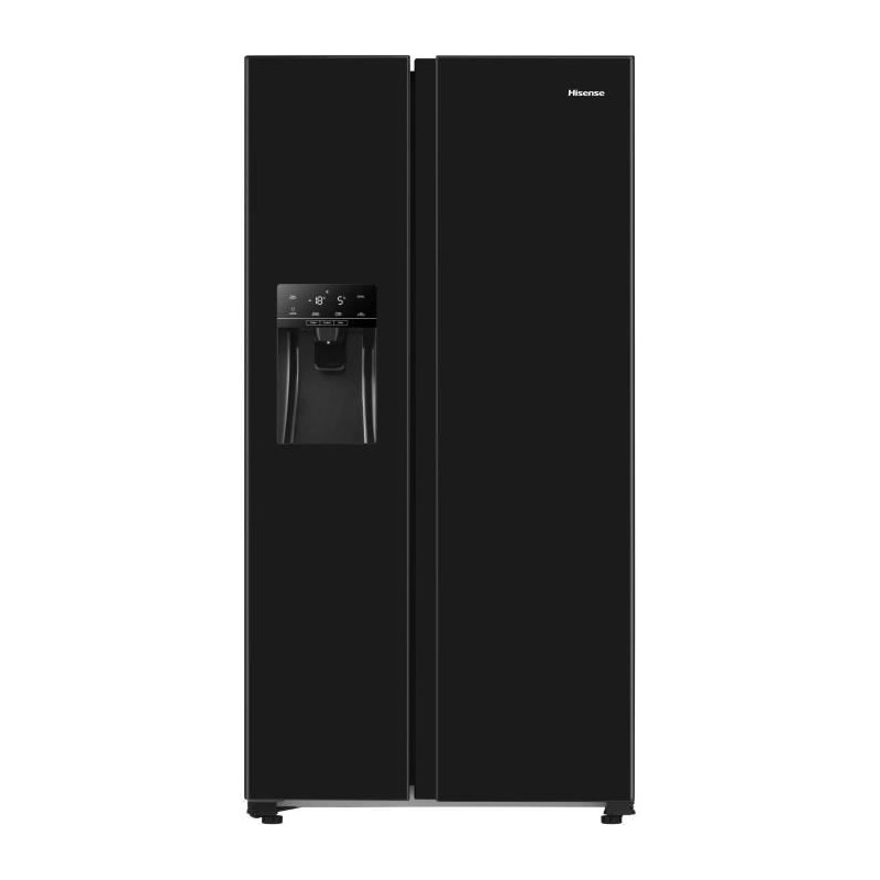 Hisense RS650N4AB1 - Réfrigérateur américain 499L (334L+165L) - Froid ventilé total - Classe F - L91cmxH179cm - Noir