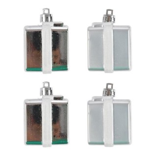 AUTOUR DE MINUIT Set de 4 suspensions paquets cadeaux PVC - H 6 cm - A