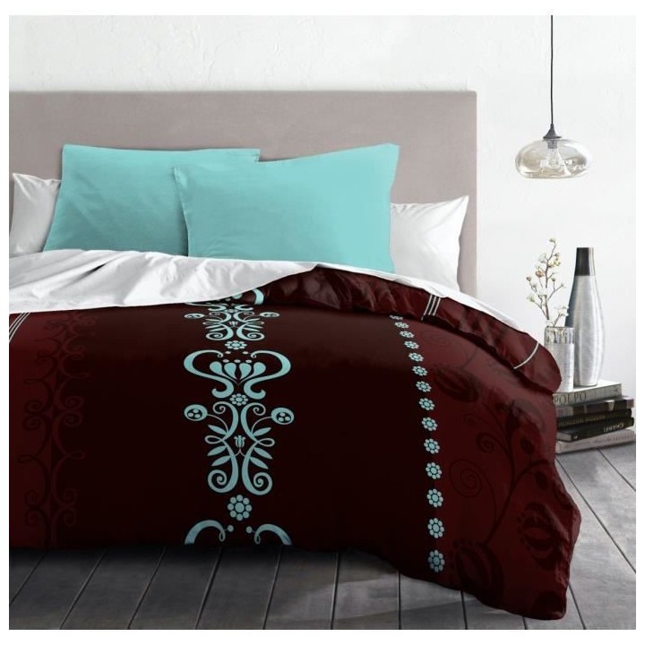 JULIETTE BLUE Parure de couette Microfibre - Chocolat - 220x240 cm