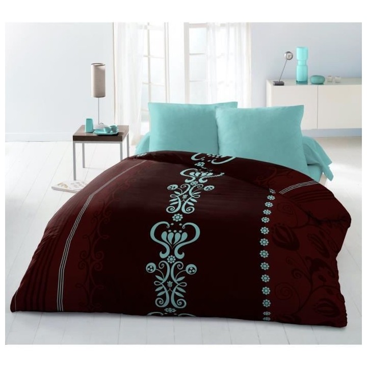 JULIETTE BLUE Parure de couette Microfibre - Chocolat - 220x240 cm