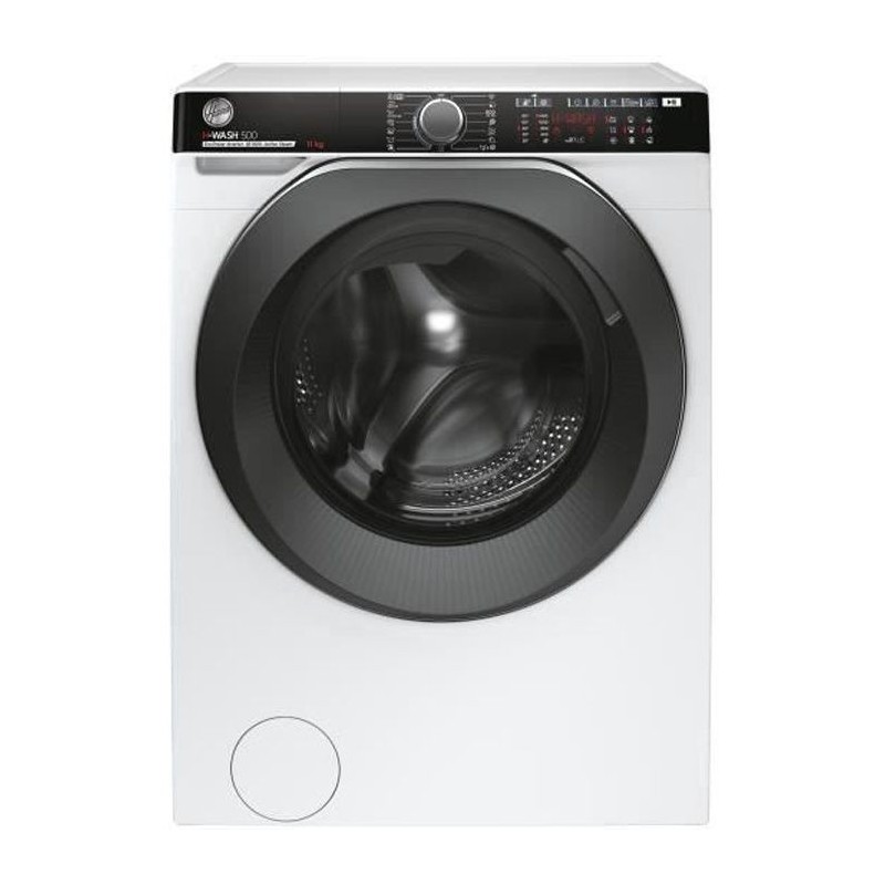 Lave-linge hublot HOOVER H-WASH 500 HWP 411AMBC/1-S - 11 kg - Induction - Vapeur - 1400 trs/min - Classe A - connecté - Blanc